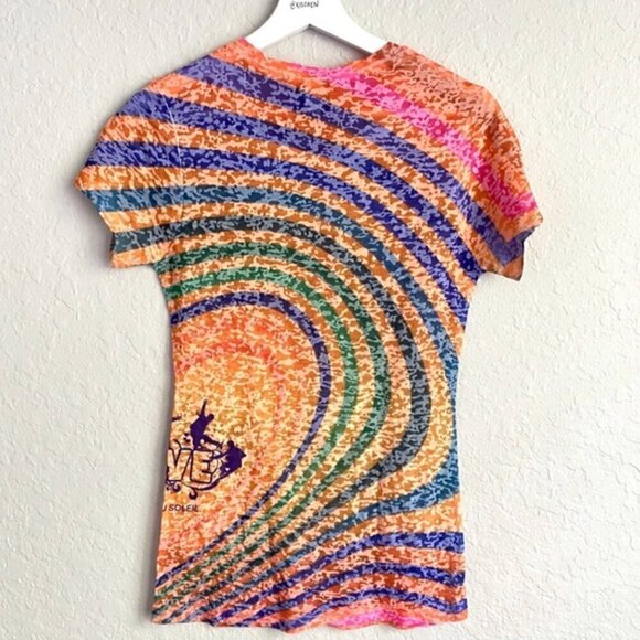 Cirque du Soleil Beatles Love T-Shirt Vintage XL S Burnout Rainbow Sheer Graphic - Picture 7 of 7